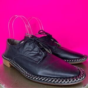 Matt Bernson Filmore Black Leather Chain Trim Oxford US 7